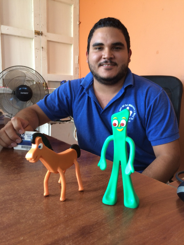 Pokey and Gumby at the public library