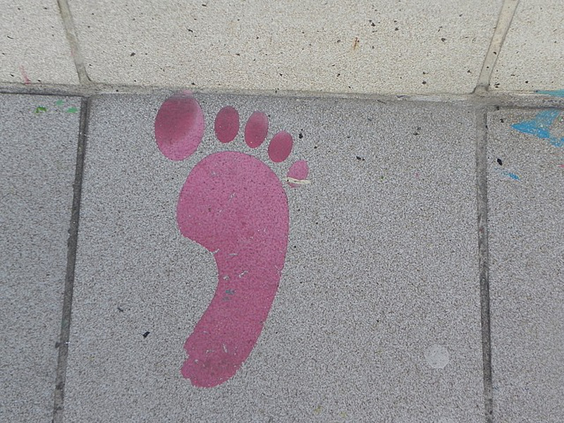 Pink footsteps