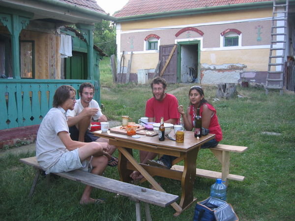The french lads at the volunteer farm.