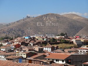Der Blick von unserem Balkon in Cusco.