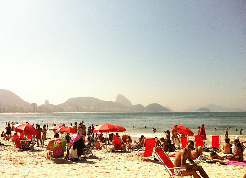 Copacabana Strand - kein Wind, keine Wellen.