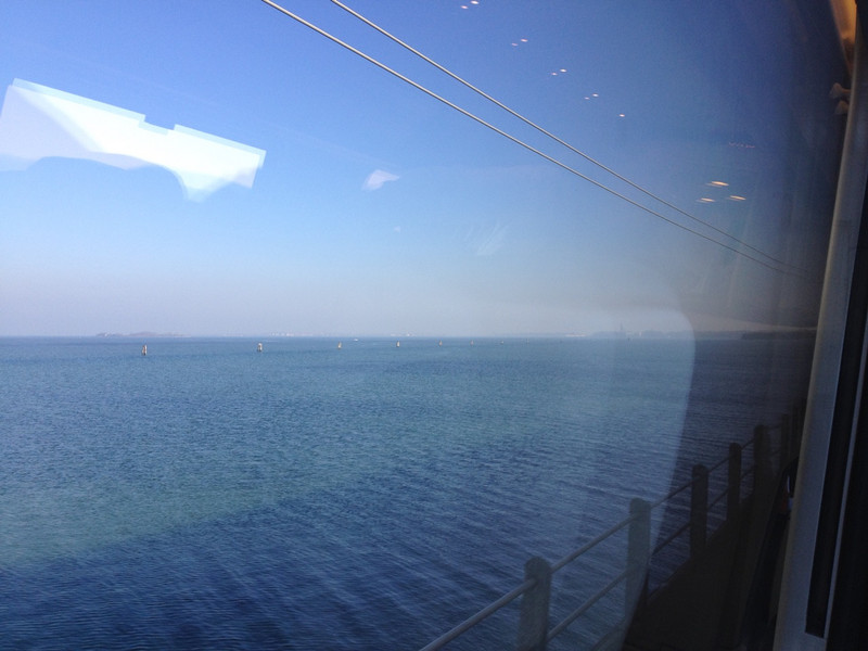 Crossing from the mainland to Venice