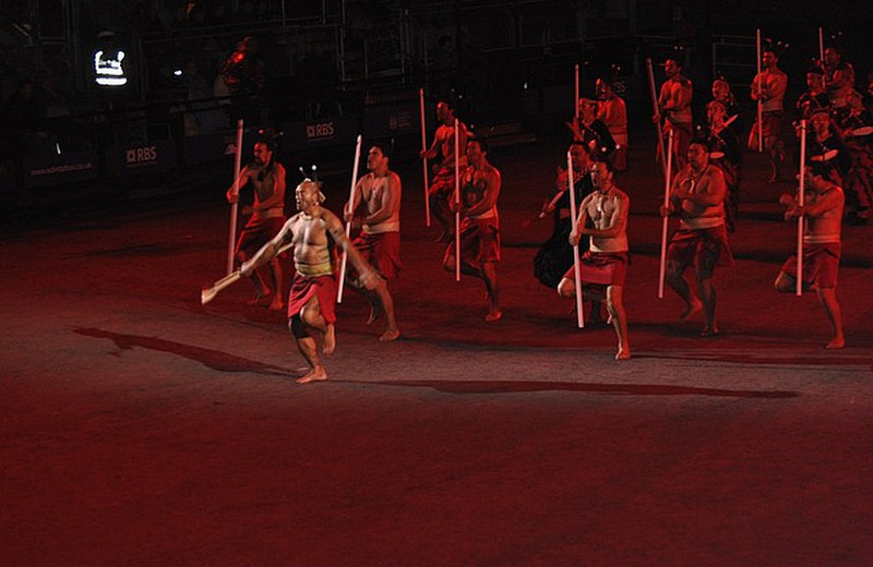 Maoris performing a haka