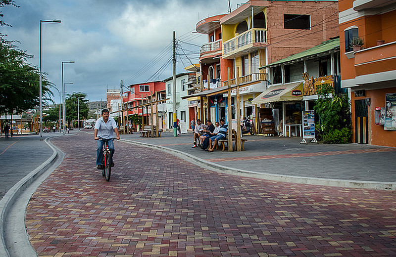 Main street of political capital of the Galapagos