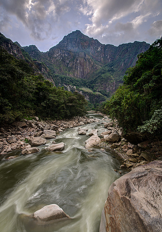 Urubamba River that runs through Aguas Calientes