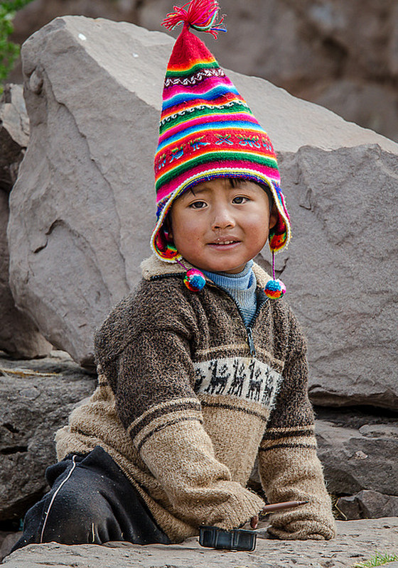 Child Wearing Local Knitwear