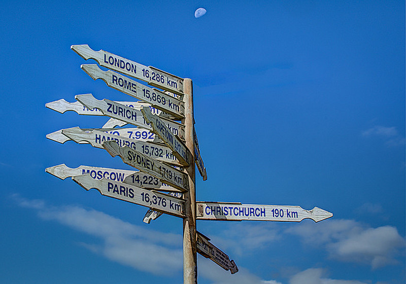Navigation-Sign with Moon