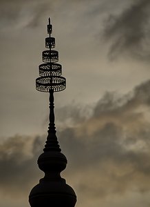 Pagoda Against a Moody Sky