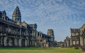 A rare quiet corner of Angkor Wat