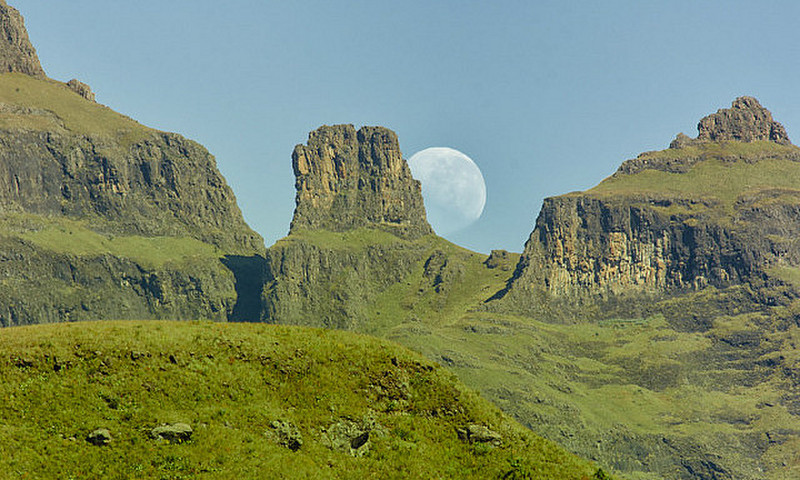 Moonset over the Southern Drakensbergs