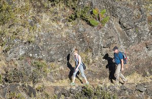Krista &amp; Jack Climbing Out of the Haleakala Crater