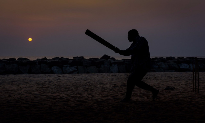 Pick-up Game of Cricket on the Beach