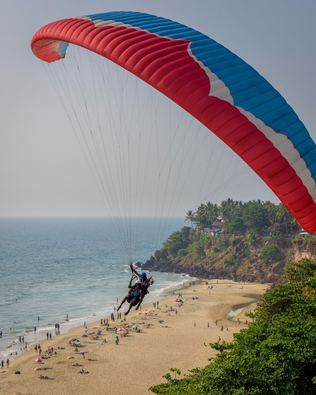 Some Brave Soul Paragliding over Varkala Cliff