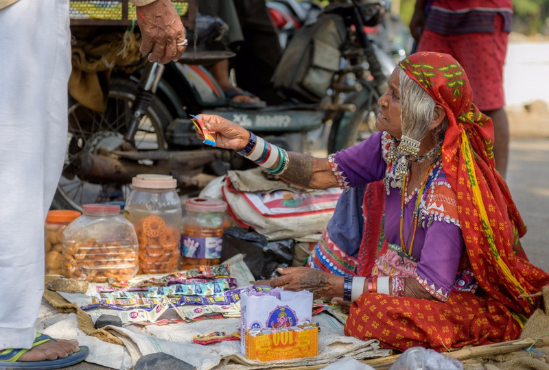 Vendor selling goods