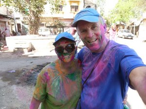 Donna &amp; Jim covered in colour powder