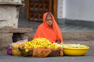 Selling flowers for the Holi festivities