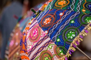 Rajasthan embroidery with mirrors on umbrella