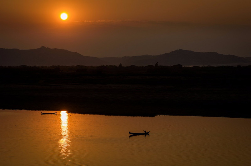 Ayeyarwaddy River at sunset