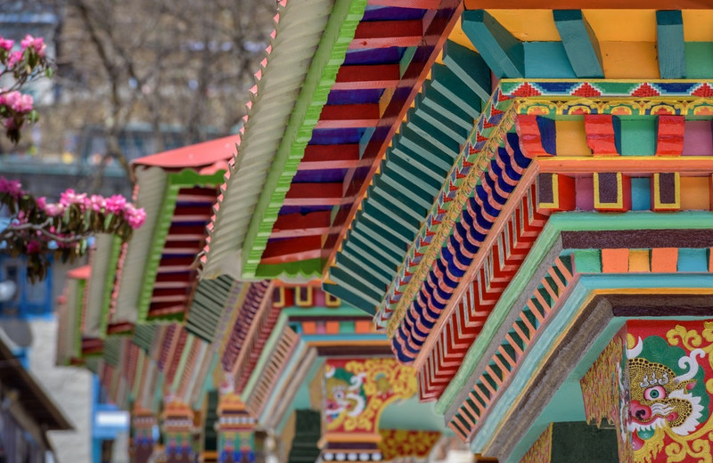 Intricate and colourful architecture
