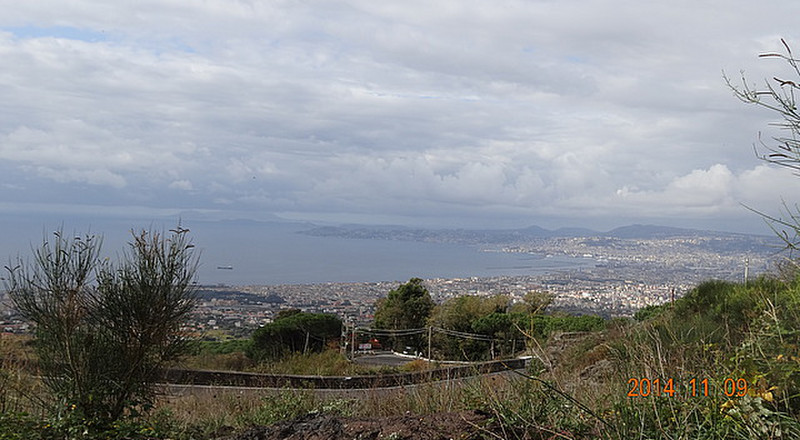 View of Naples from Part Way up Vesuvius