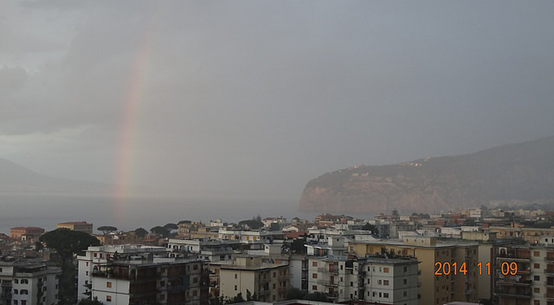 Rainbow View from the Hotel Room Balcony