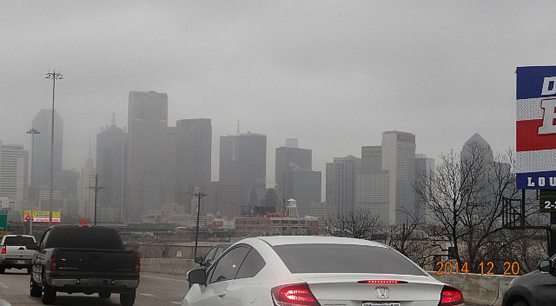Downtown Dallas in the Rain