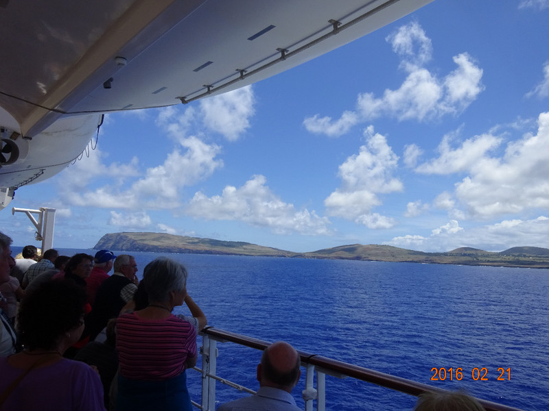 View of Easter Island from the Promenade Deck