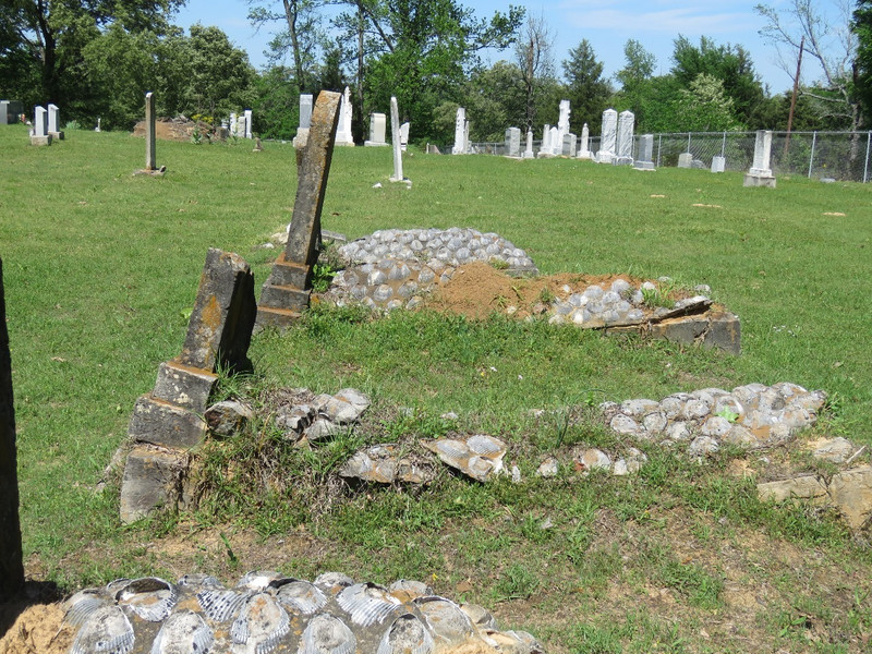 Seashells Covering Graves at Spring Hill Cemetery