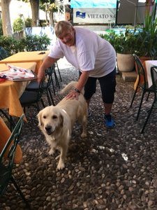 Kiki , the beautiful goldie at La Vecchia Marina pizzeria 
