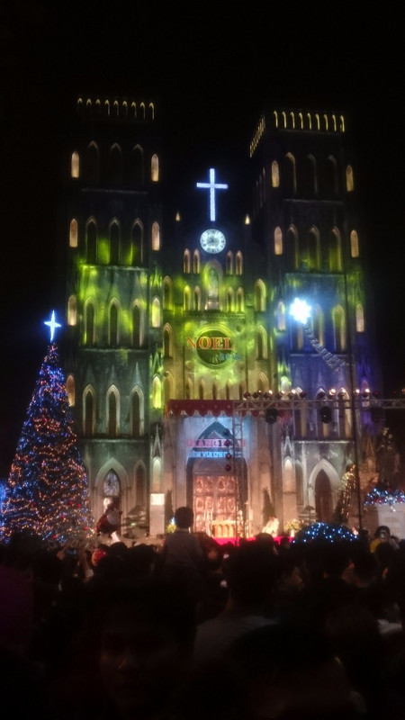 Hanoi Cathedral at Christmas
