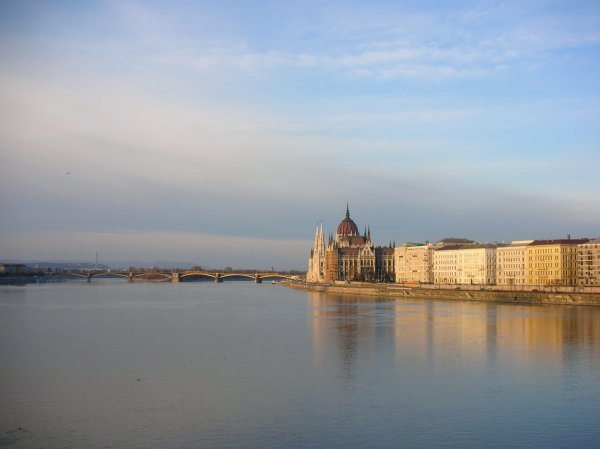 The Danube and Parliament at sunset