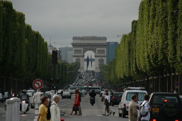 The busy Champs Elysees