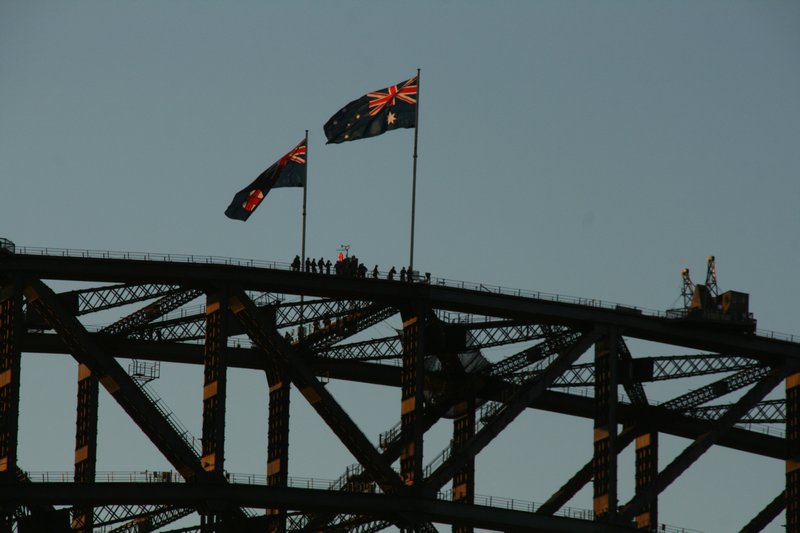The top of Sydney Bridge