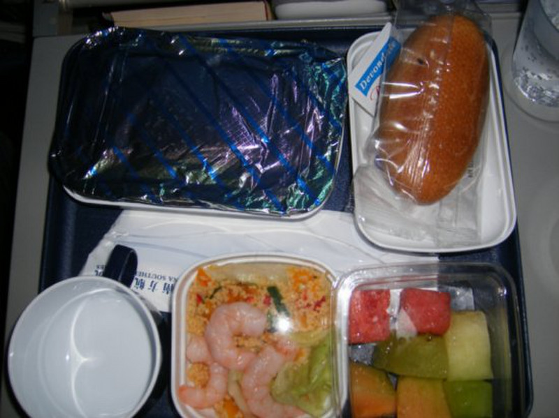 Our first plane meal
