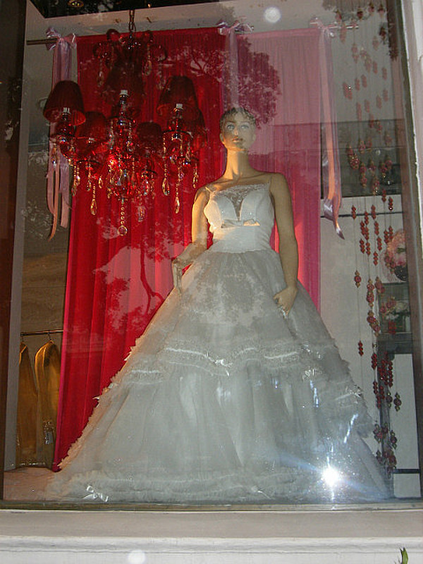 They changed the wedding dresses in the windows