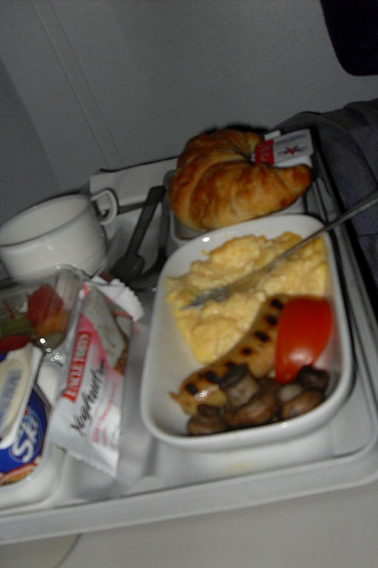 Breakfast on the plane