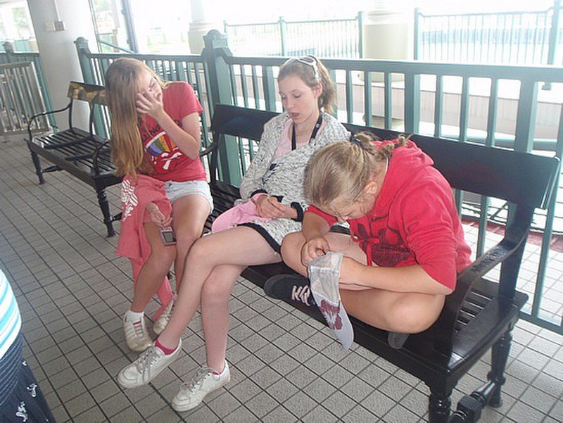 The girls at the Star Ferry Terminal