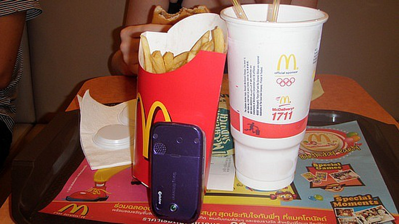 The chips next to a mobile phone