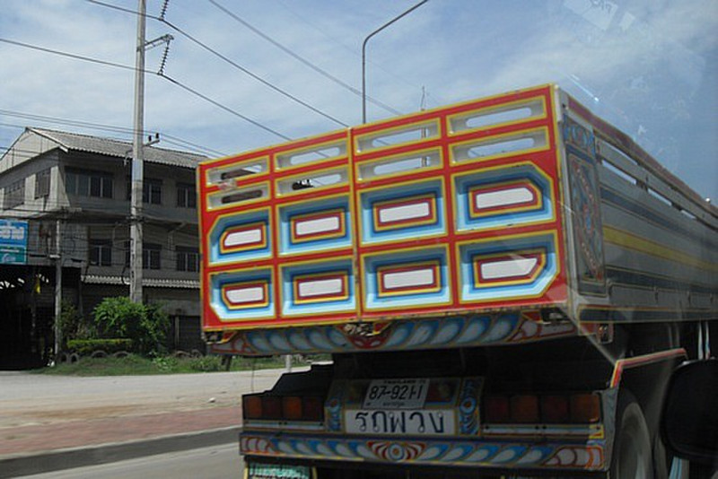 The back of the colourful truck