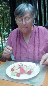 Nana and her salad for breaky