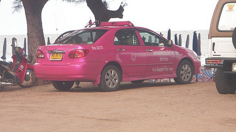 One of the many PINK PINK taxis 