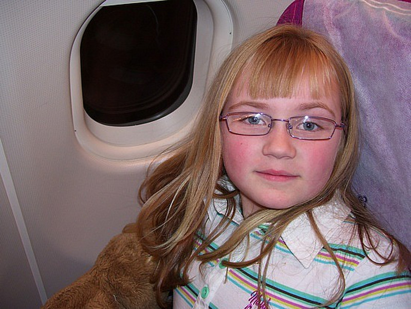Melissa on the plane
