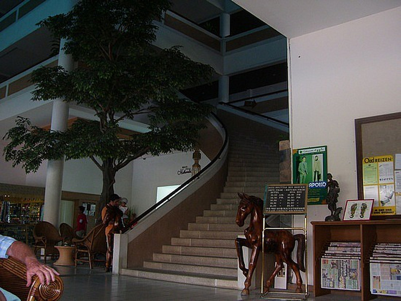 The hotel staircase