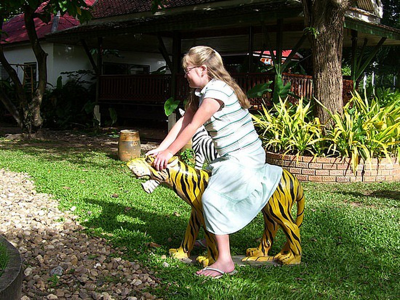 Melissa on a tiger