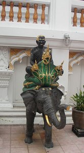 Black Buddha on elephant