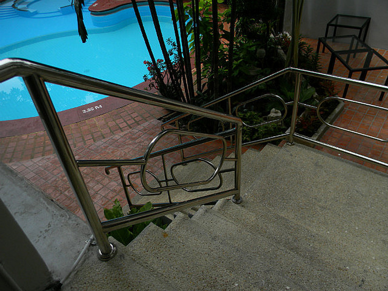 The new steps to the pool