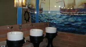 2 /   Old Caribbean pirate-themed toilet