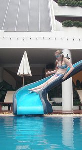 Going down the slide