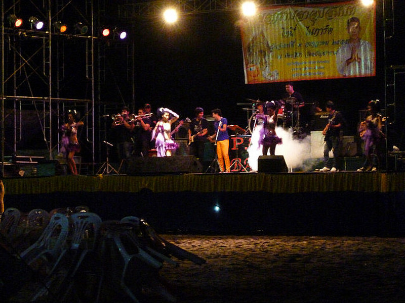 Dancers and the band on the stage