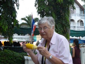 Nana enjoying her corn